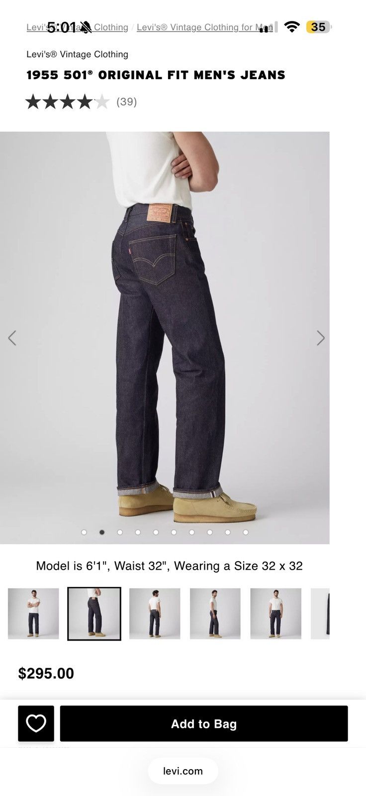 Levi's 1955 501 LEVI’S SELVEDGE DENIM BIG E Size US 32 / EU 48 - 2 Thumbnail