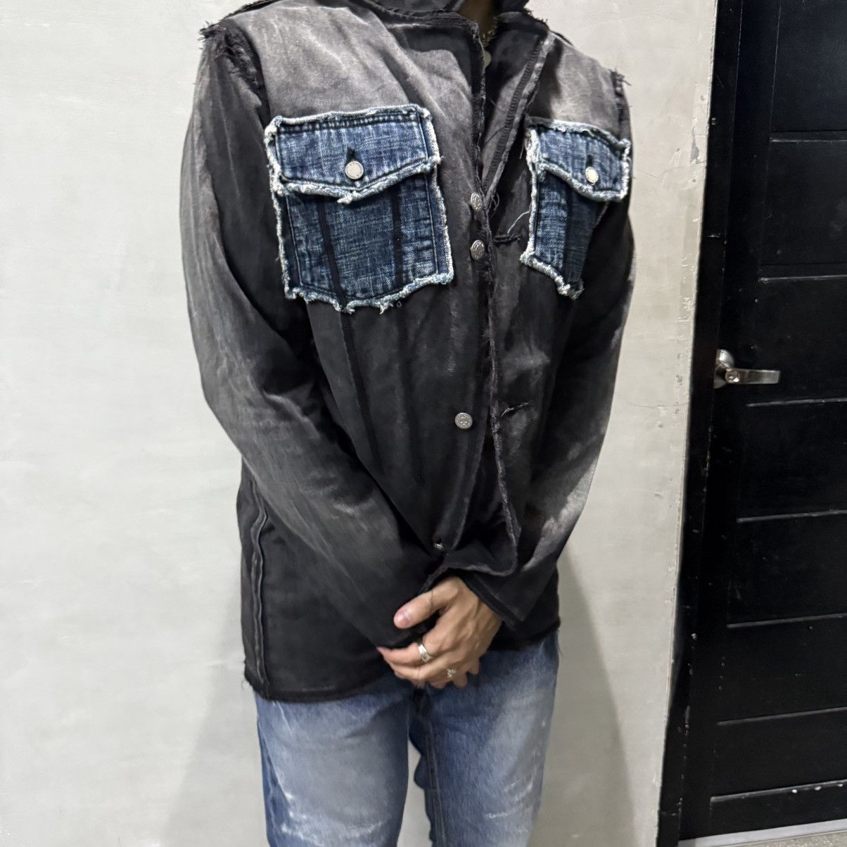 Vintage Vintage Tough Jeans Smith Distressed Western Chore Jacket Size 40L - 13 Thumbnail
