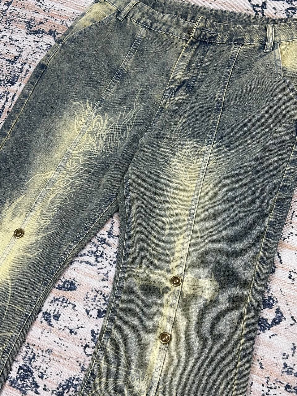 Japanese Brand Avant Garde Flaired Opium Y2K Japanese Gothic Jeans Size 30" / US 8 / IT 44 - 6 Thumbnail