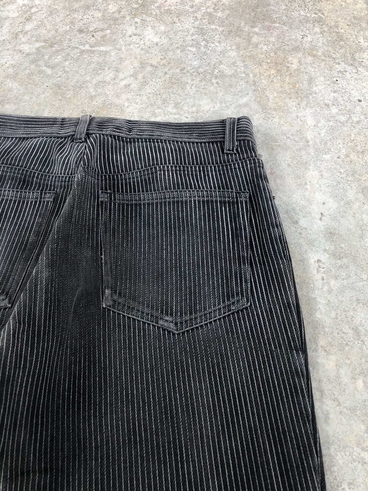 Tornado Mart Japanese Studio Sho Flared Jeans Hickory Stripe Distressed Size US 31 - 16 Thumbnail