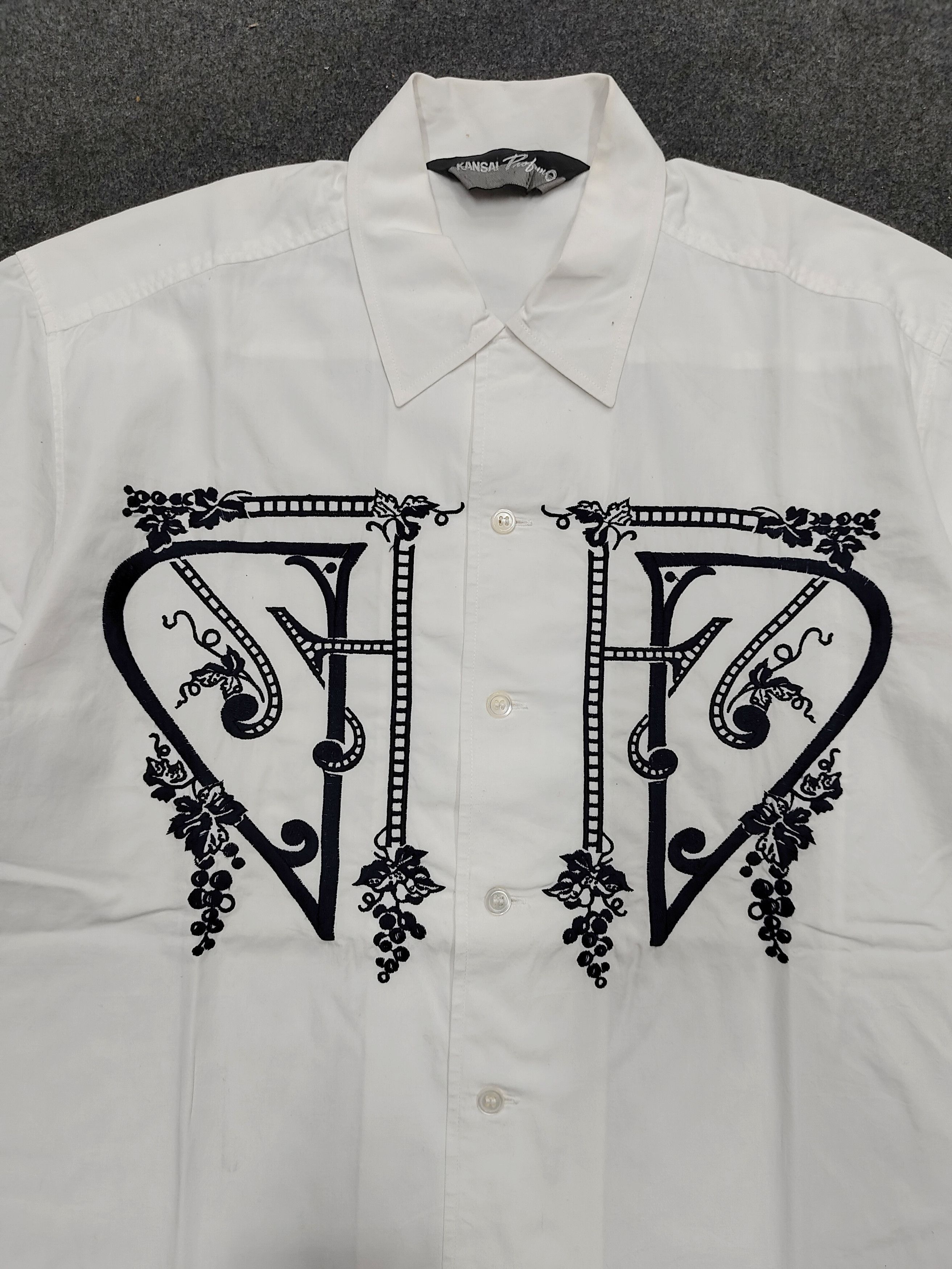 Kansai Yamamoto 🇯🇵Vtg Kansai Profumo🇯🇵 Embroidered Art Shirt Size US M / EU 48-50 / 2 - 3 Thumbnail