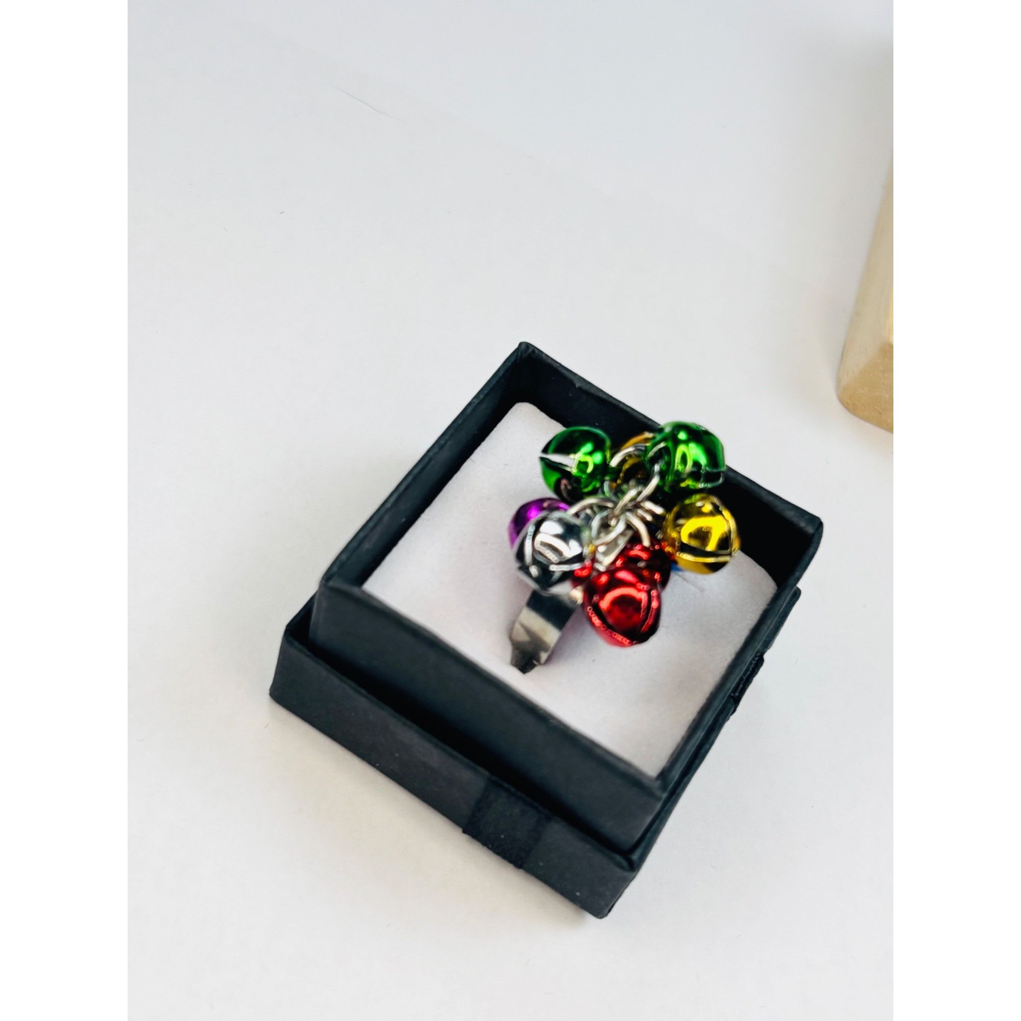 Other Jingle Bell Adjustable Silver-Tone Ring With Multicolor Bell Size ONE SIZE - 2 Thumbnail