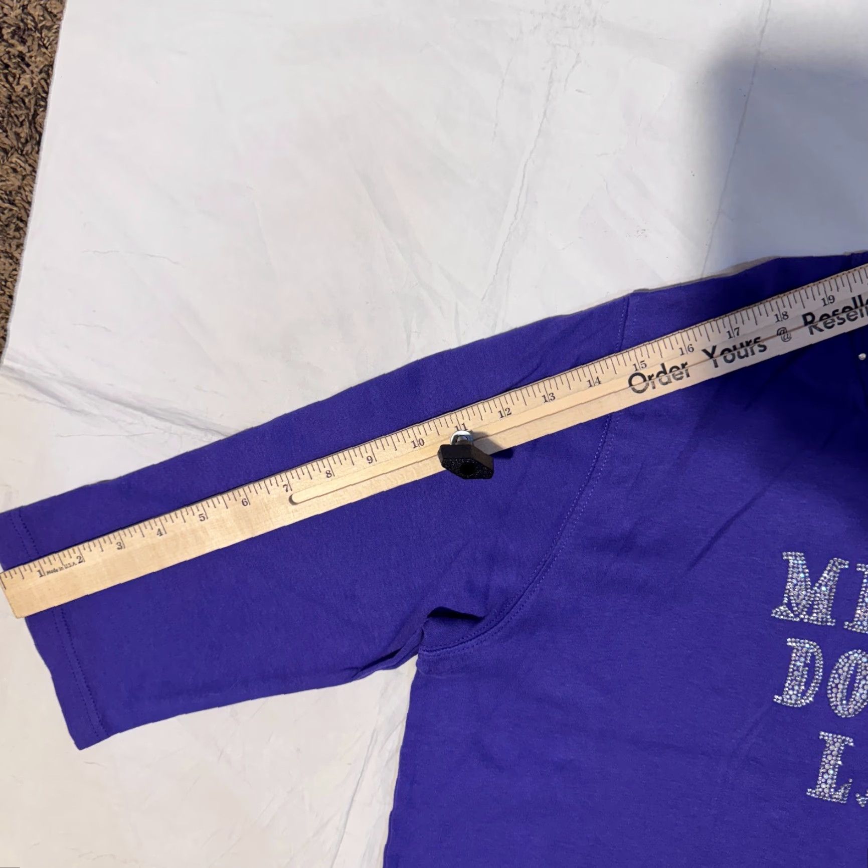 Vintage Get Lucky Tshirt 3/4 Sleeve Purple Rhinestone Bling Logo XL Lot Of 2 USA Size XL / US 12-14 / IT 48-50 - 6 Thumbnail