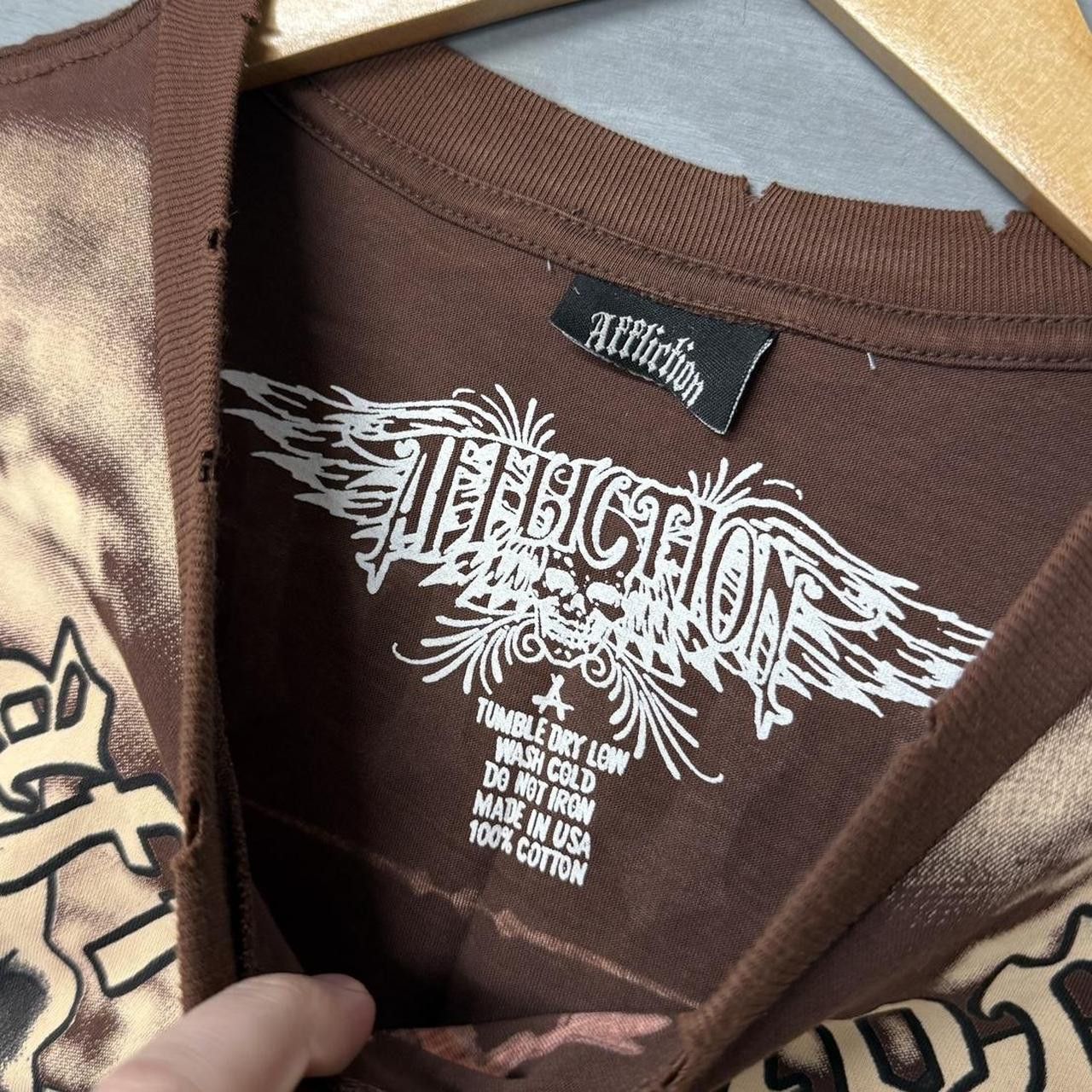 Affliction Y2K Rare Affliction Skulls Crazy Brown Splatter Shirt XL Size US XL / EU 56 / 4 - 3 Thumbnail