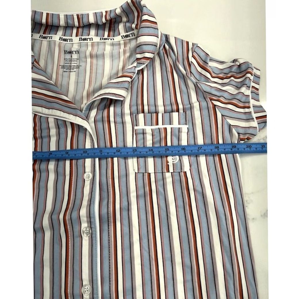 Born Born Pajama Top Women's Large Striped Size L / US 10 / IT 46 - 3 Thumbnail