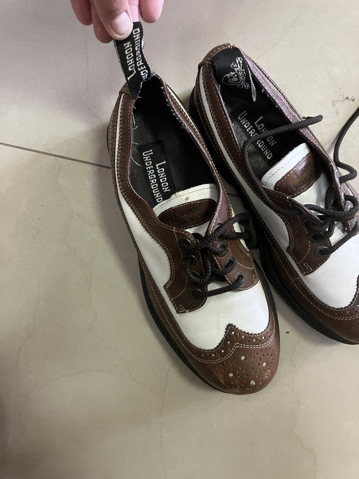 Y'2 Leather Vintage Y2K London Underground brown oxford creeper shoes Size US 10.5 / EU 43-44 - 2 Thumbnail
