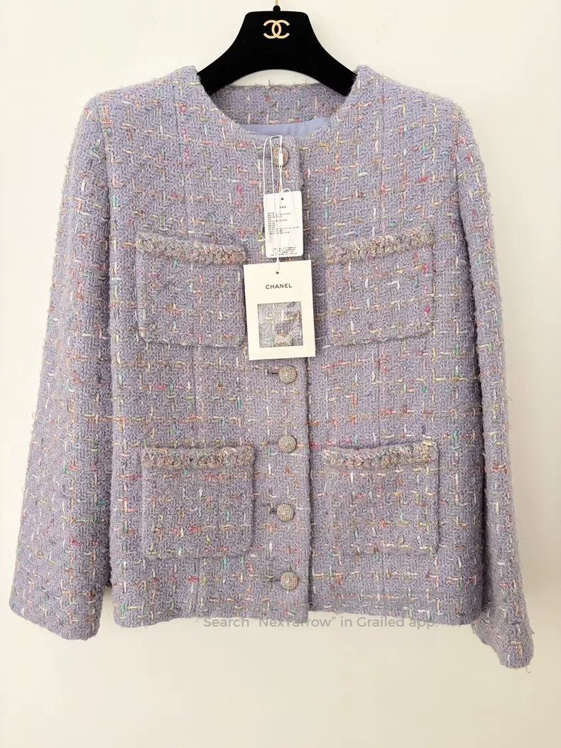 Chanel Chanel Lavender purple four-pocket tweed jacket Size XS / US 0-2 / IT 36-38 - 1 Thumbnail