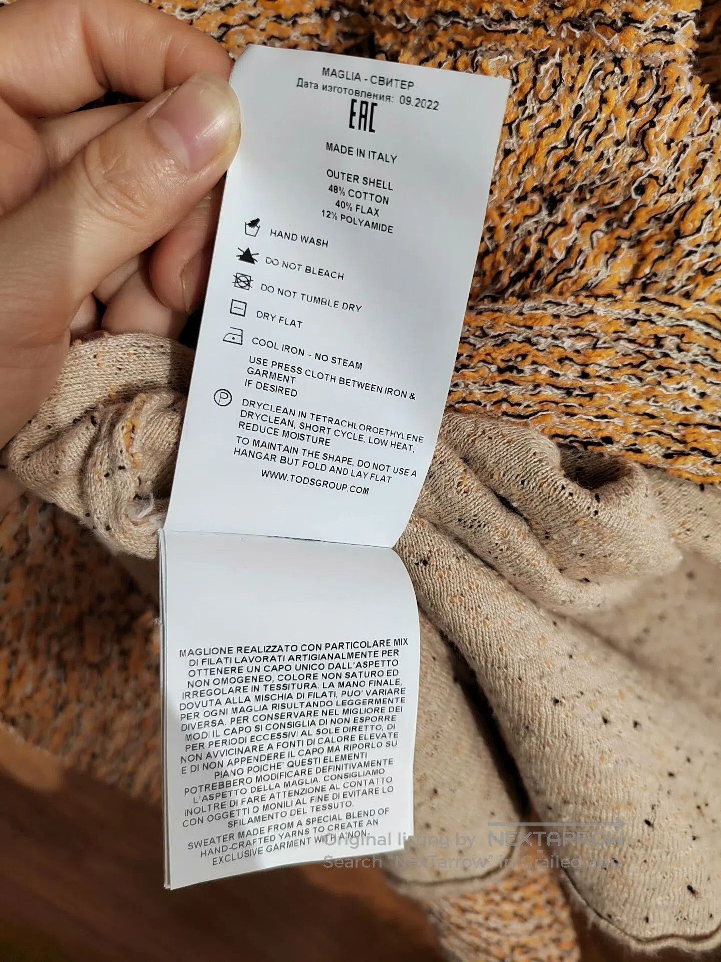 Tod's TOD'S Knitted Sweater for Spring and Fall. Size US M / EU 48-50 / 2 - 4 Thumbnail