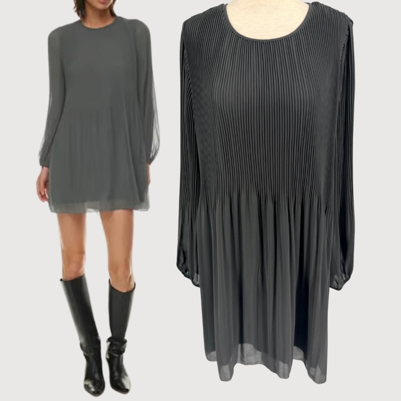 Other Aritzia Wilfred Daydreamer Pleated Dress Charcoal M Size M / US 6-8 / IT 42-44 - 1 Thumbnail