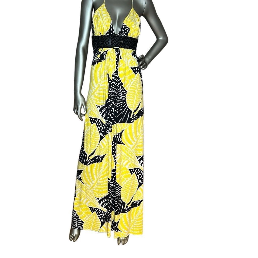Other NWOT Sky Yellow & Black Tropical Print Maxi Dress S XS (020) Size XS / US 0-2 / IT 36-38 - 1 Thumbnail