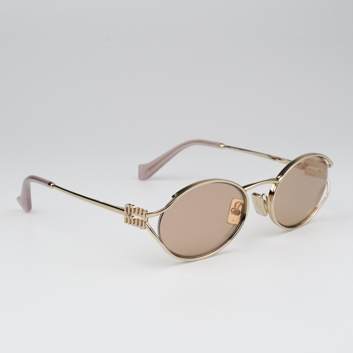 Miu Miu NEW Miu Miu MU52YS ZVN20F LOGO Oval Unisex Sunglasses Size ONE SIZE - 5 Thumbnail