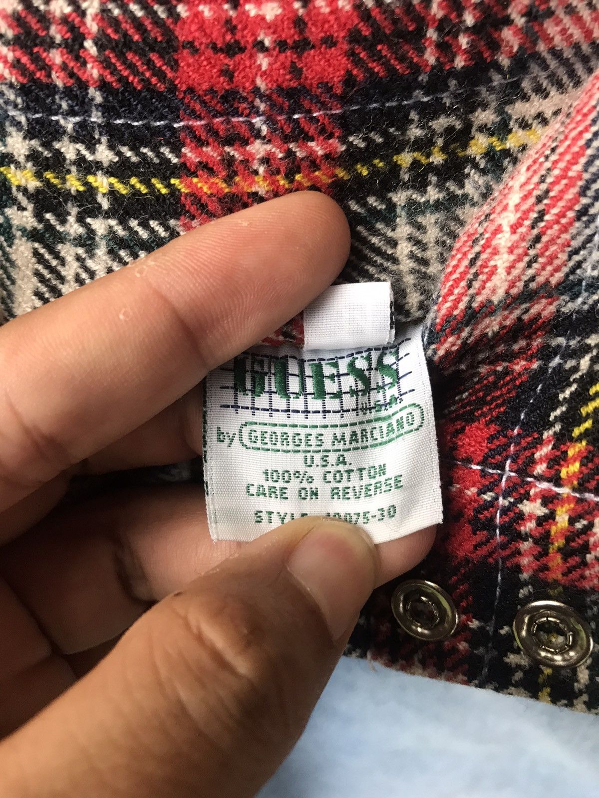 Georges Marciano × Guess × Vintage 90s Guess By Georges Marciano Plaid Waist Skate Baggy Denim Size US 34 / EU 50 - 13 Thumbnail
