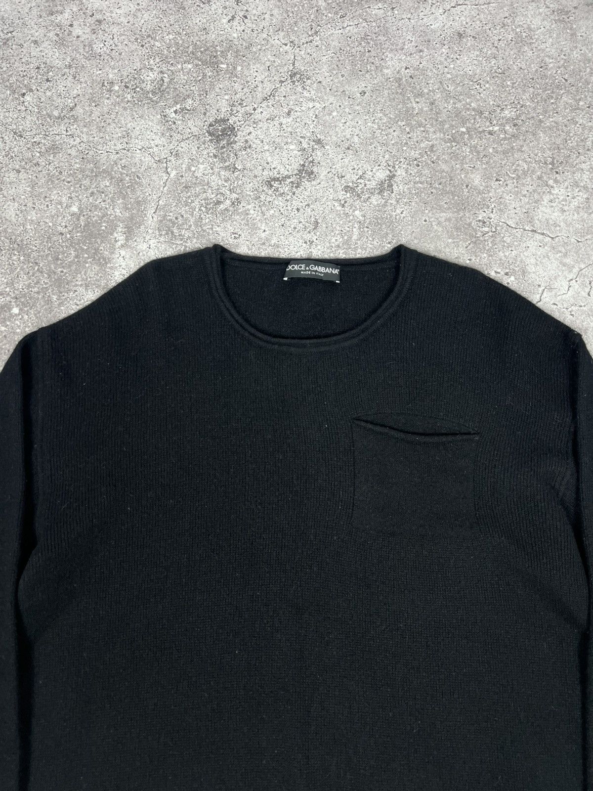Dolce & Gabbana Dolce & Gabbana Wool Black Sweater Pocket Size US XL / EU 56 / 4 - 4 Thumbnail