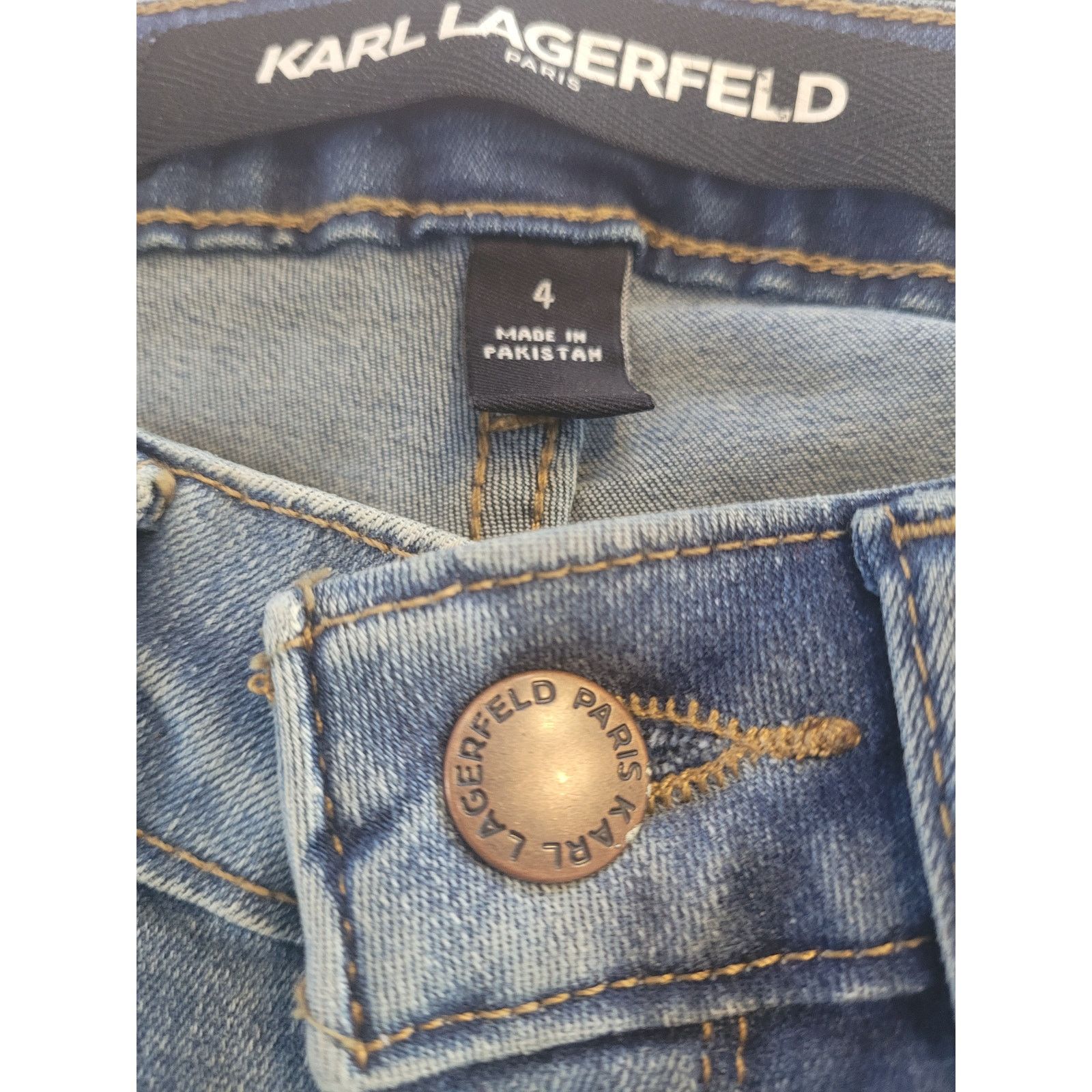 Karl Lagerfeld Karl Lagerfeld Paris Women Skinny Jeans Tape Logo Sides Sz 4 Size 27" / US 4 / IT 40 - 3 Thumbnail