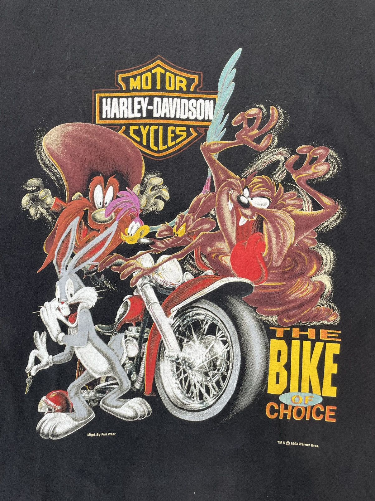 Harley Davidson × Vintage × Warner Bros Vintage Looney Tunes X Harley Davidson bartles tee Size US L / EU 52-54 / 3 - 4 Thumbnail