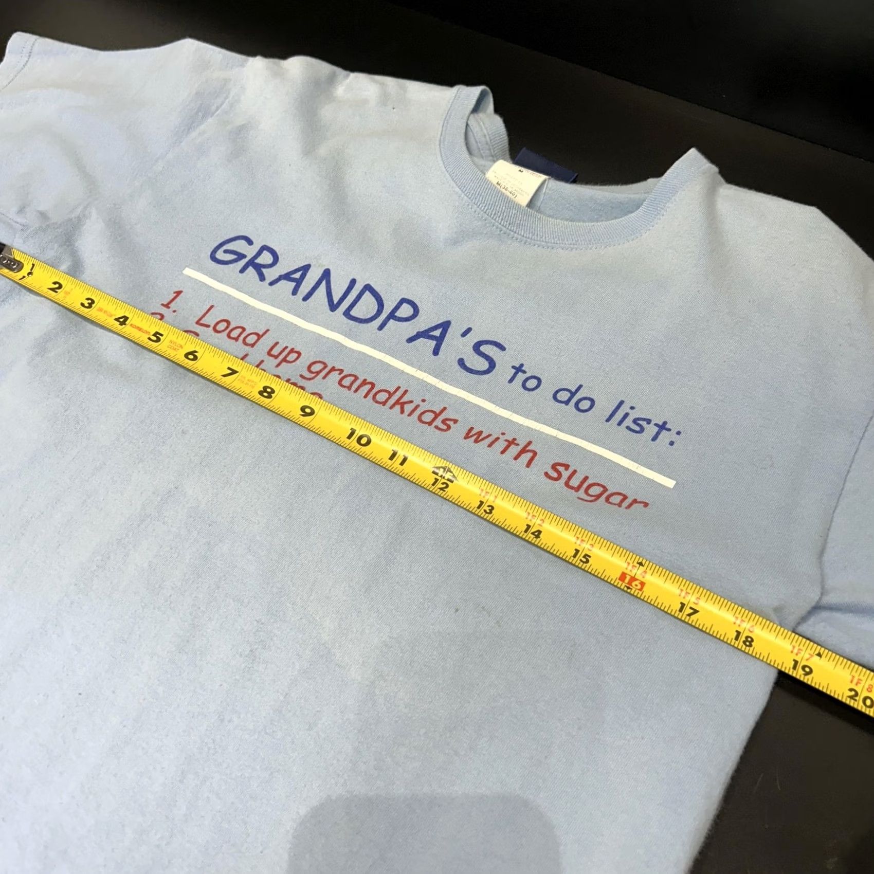 Vintage VINTAGE Grandpa's to do list Mens Medium Blue Graphic Tee Gift Shirt Size US M / EU 48-50 / 2 - 5 Thumbnail