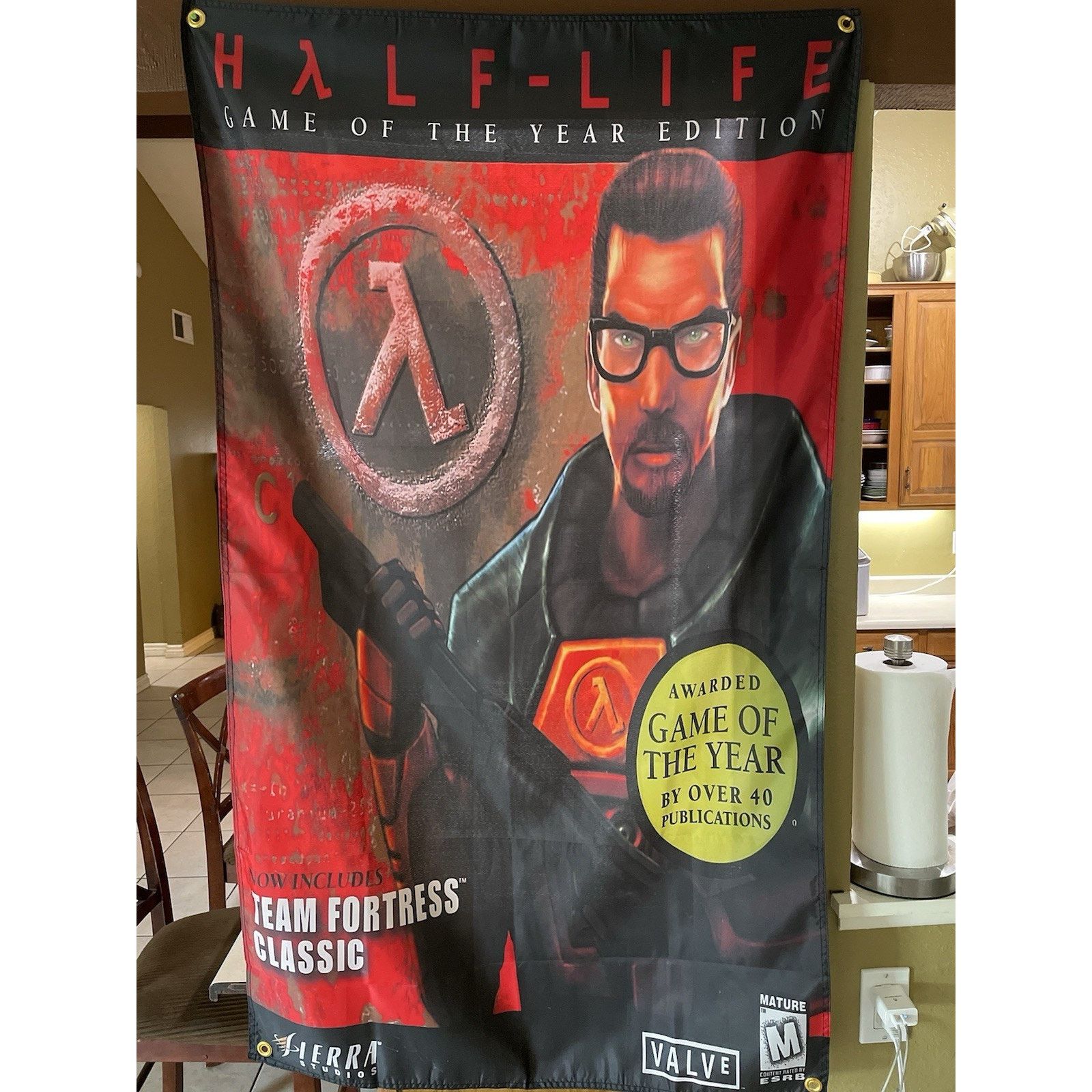 Other Half-life 5ft Flag PC 1998 VALVe Banner Poster Team Fortress Size ONE SIZE - 1 Thumbnail