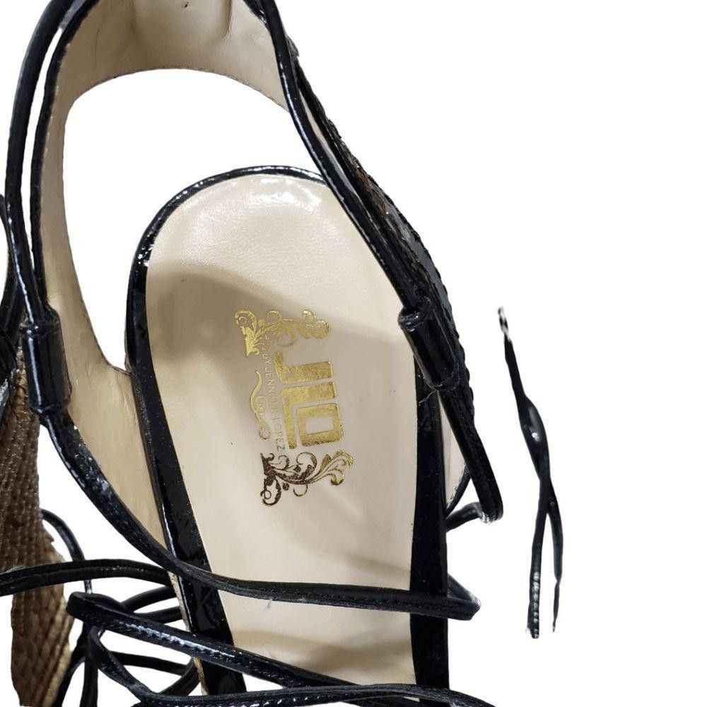 Jennifer Lopez CT1613b JLO Ladies Black NWOT High Wedge Sandal Size 9 Size US 9 / IT 39 - 5 Thumbnail