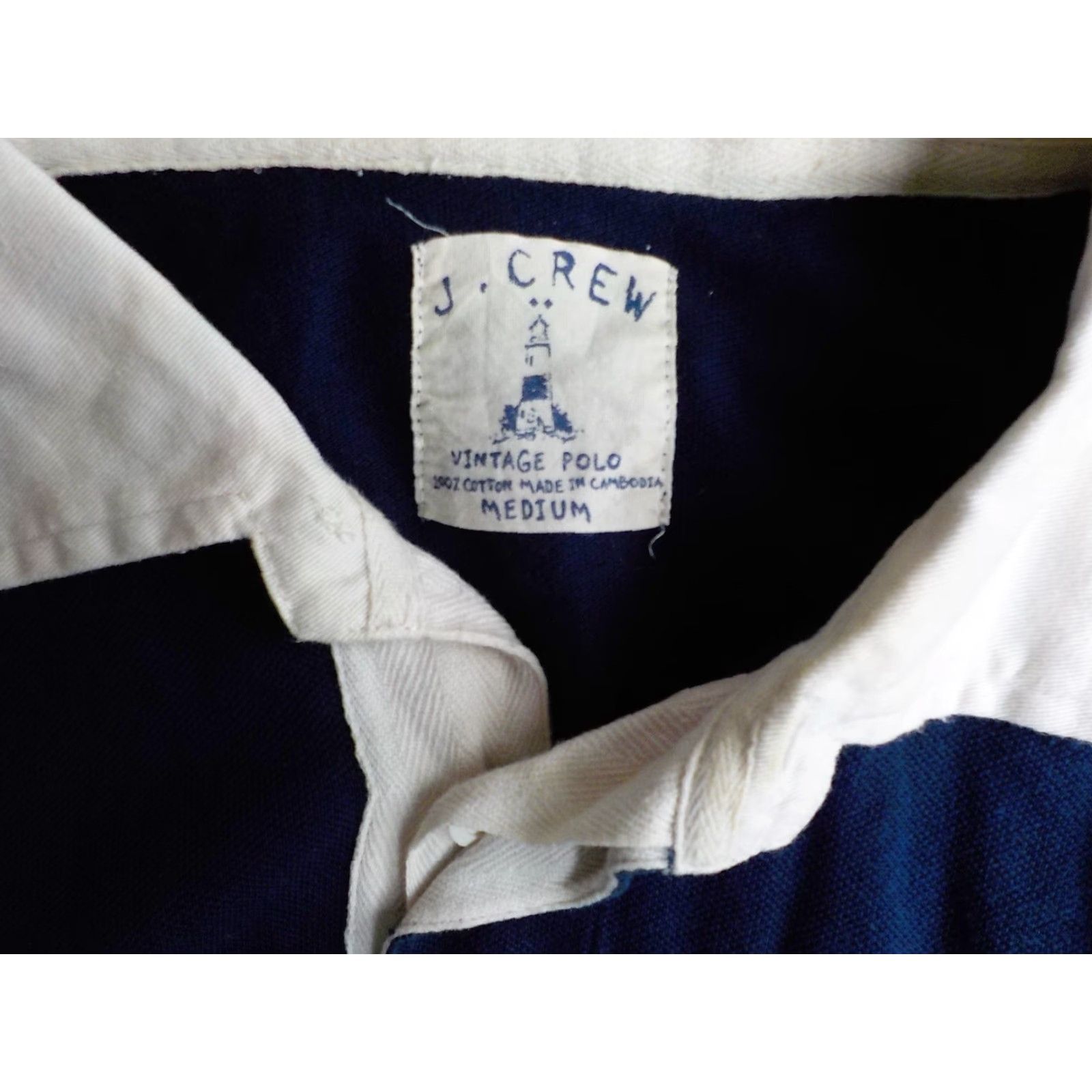 J.Crew J. Crew Polo Shirt Mens Cotton Navy/Ivory Montauk Fleet Regatta 100% Cotton Size MED Vintage Size US M / EU 48-50 / 2 - 5 Thumbnail