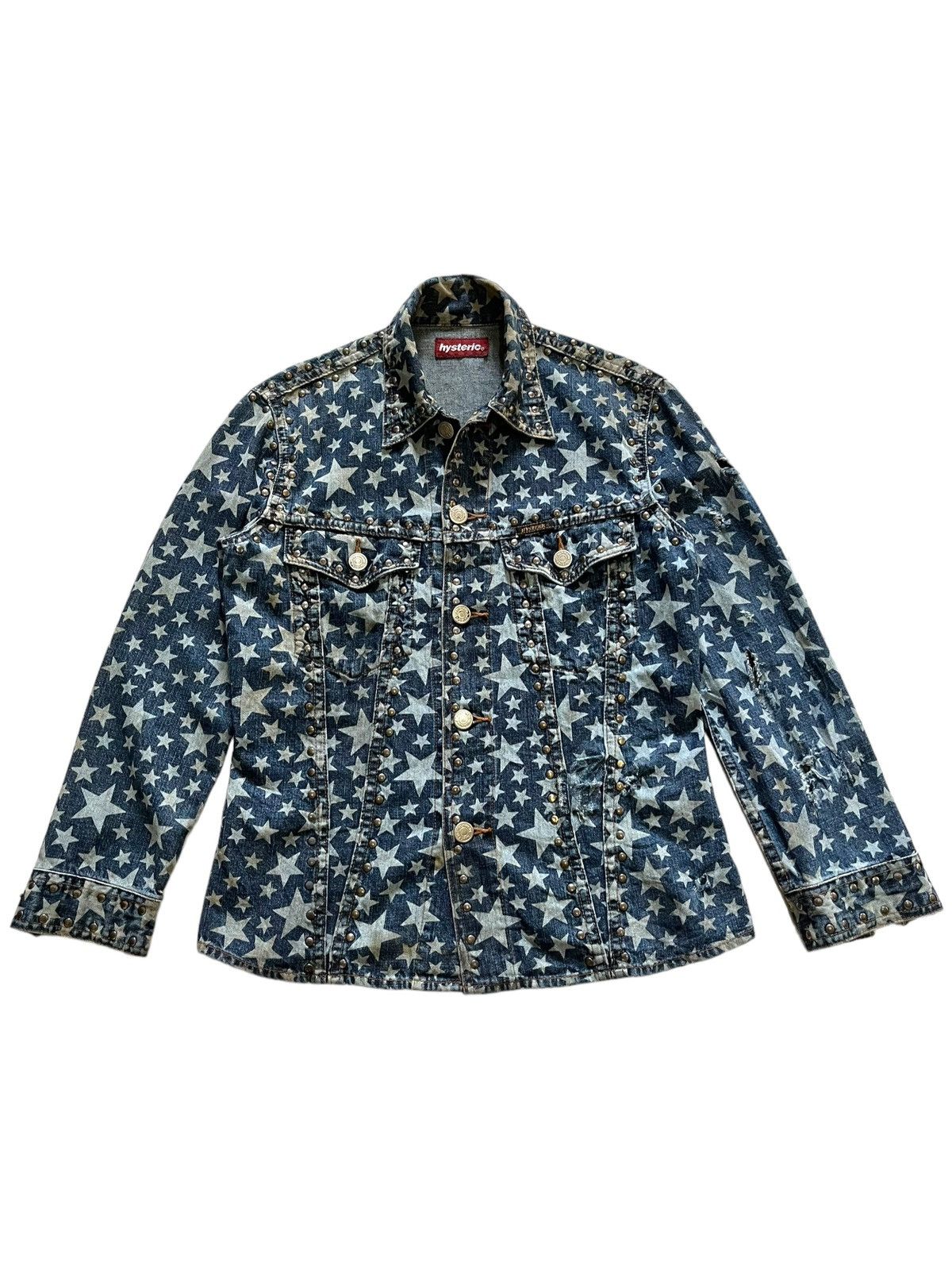 Hysteric Glamour × Japanese Brand × Seditionaries Vintage Hysteric Allover Print Stars Studded Denim Shirts Size S / US 4 / IT 40 - 1 Thumbnail