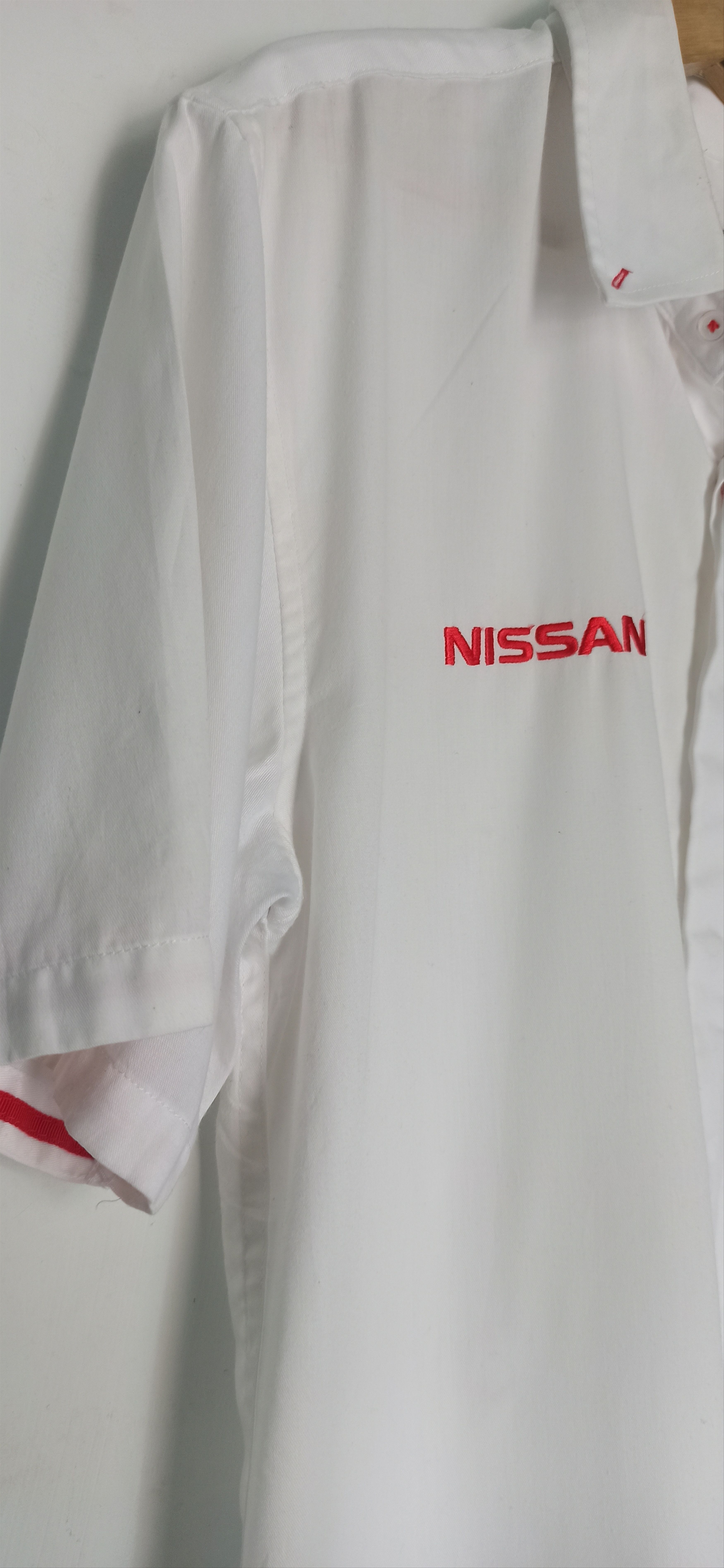 Japanese Brand 🔥Vintage Nissan Work Button Up White Shirt Embroidery Logo Size US L / EU 52-54 / 3 - 3 Thumbnail