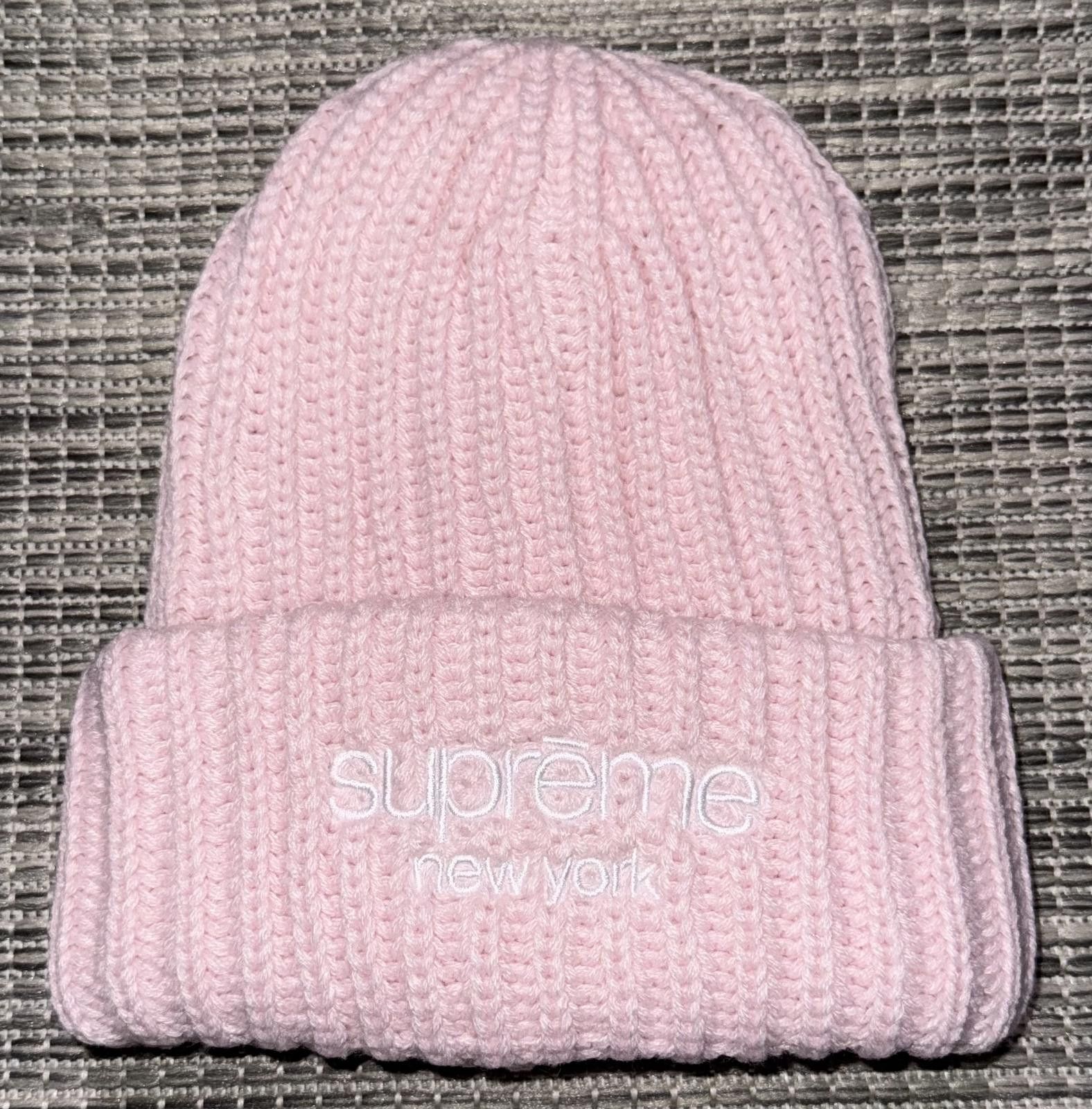 Supreme Ribbed Beanie Pink Supreme Property Label Beanie - Pink | Editorialist main image 2