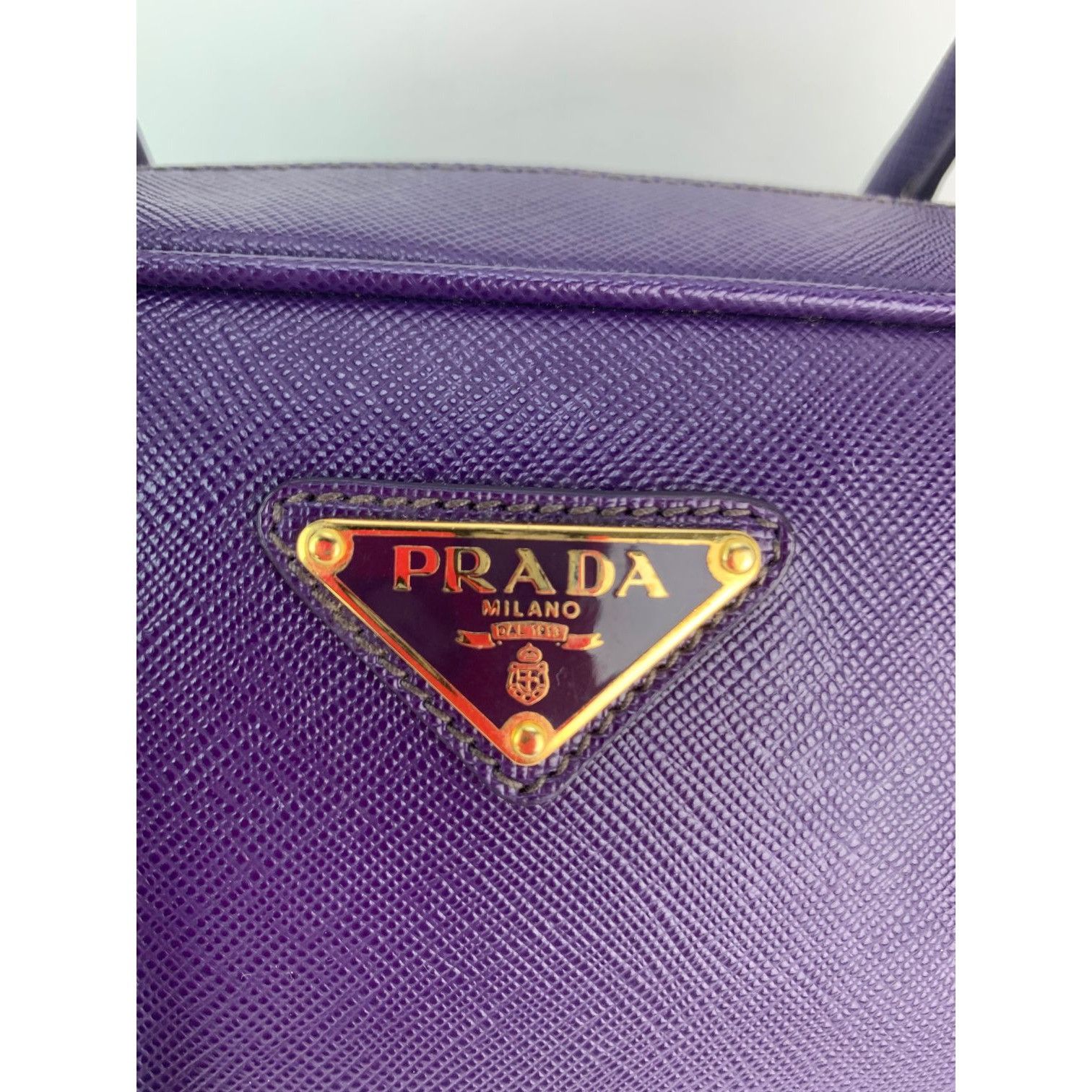 Prada Prada Saffiano Leather Lux Small Top Handle Viola Purple Ha Size ONE SIZE - 10 Thumbnail