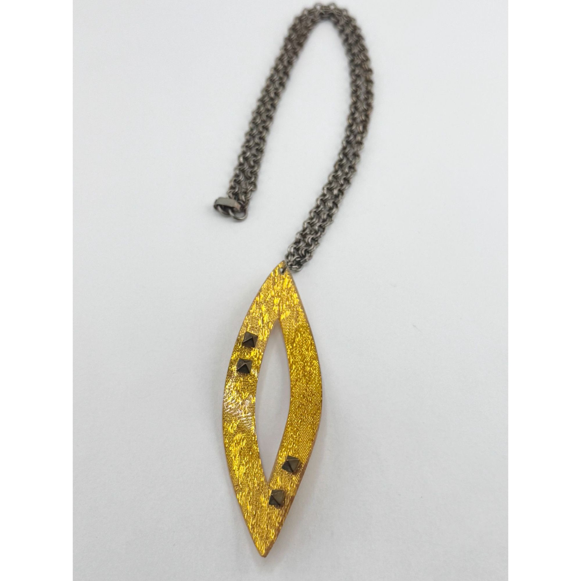 Vintage Vintage yellow confetti lucite stud pendant necklace Size ONE SIZE - 2 Thumbnail