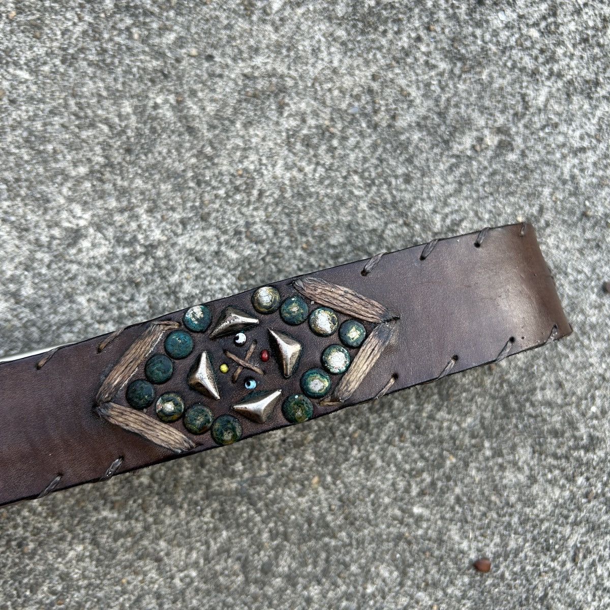 Vintage Vintage studded leather belt (Kapital Style) Size ONE SIZE - 8 Thumbnail