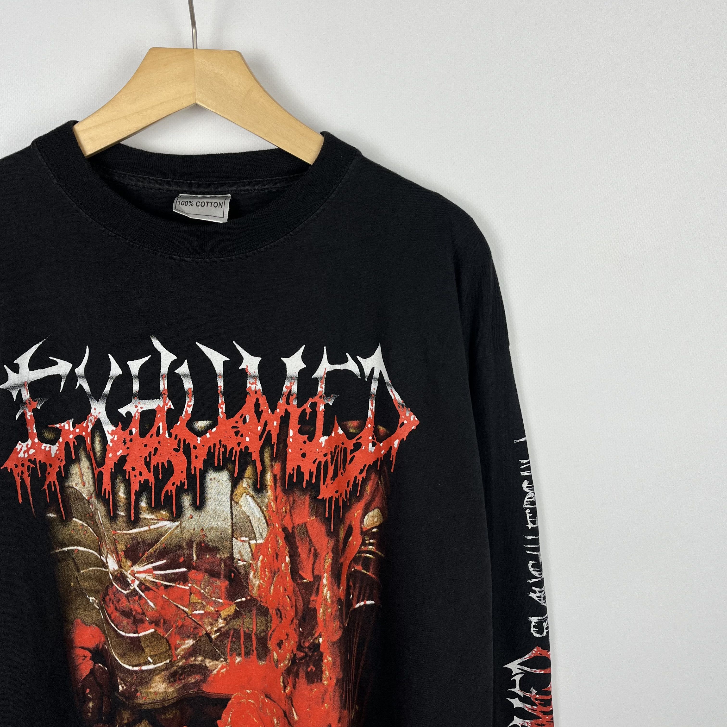 Band Tees Vintage Exhumed Rare Gore Metal Long Sleeve T Shirt 90’s Size US XL / EU 56 / 4 - 2 Thumbnail