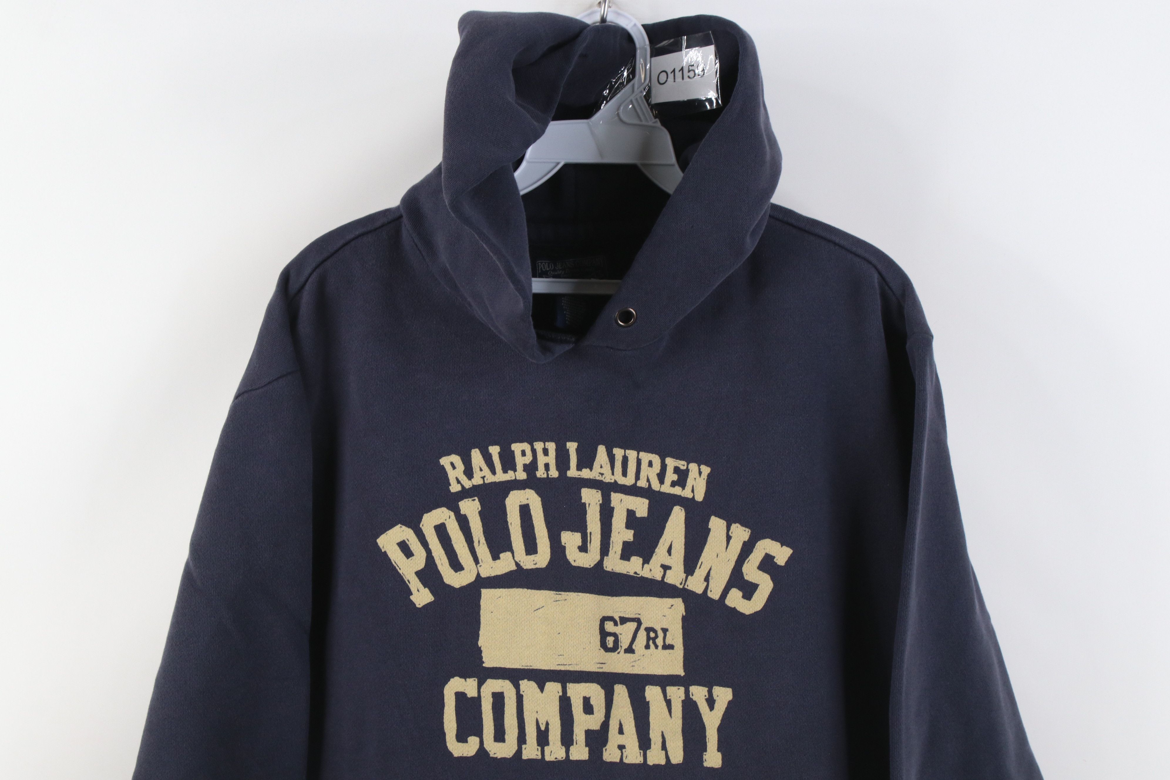 Polo Ralph Lauren Vintage 90s Ralph Lauren Spell Hoodie Sweatshirt Navy Blue Size US L / EU 52-54 / 3 - 2 Thumbnail