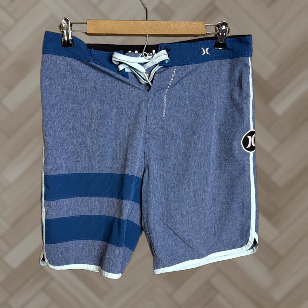 Hurley Hurley Board Shorts Mens 30 Blue Striped Stretch Beach Outdoors Size US 30 / EU 46 - 1 Thumbnail