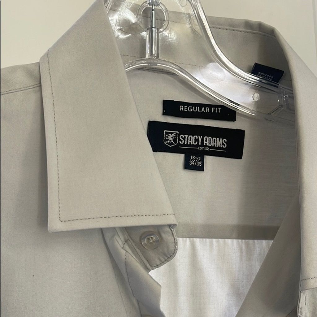 Stacy Adams Stacy Adams Men's Gray Shirt 34/35 16 1/2 Size 34R - 3 Thumbnail