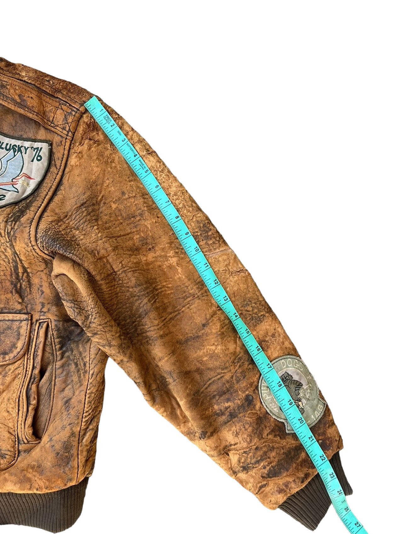 Leather Trashed 80s DEUX 2C Distressed A-2 Flight Leather Jacket Size US L / EU 52-54 / 3 - 4 Thumbnail
