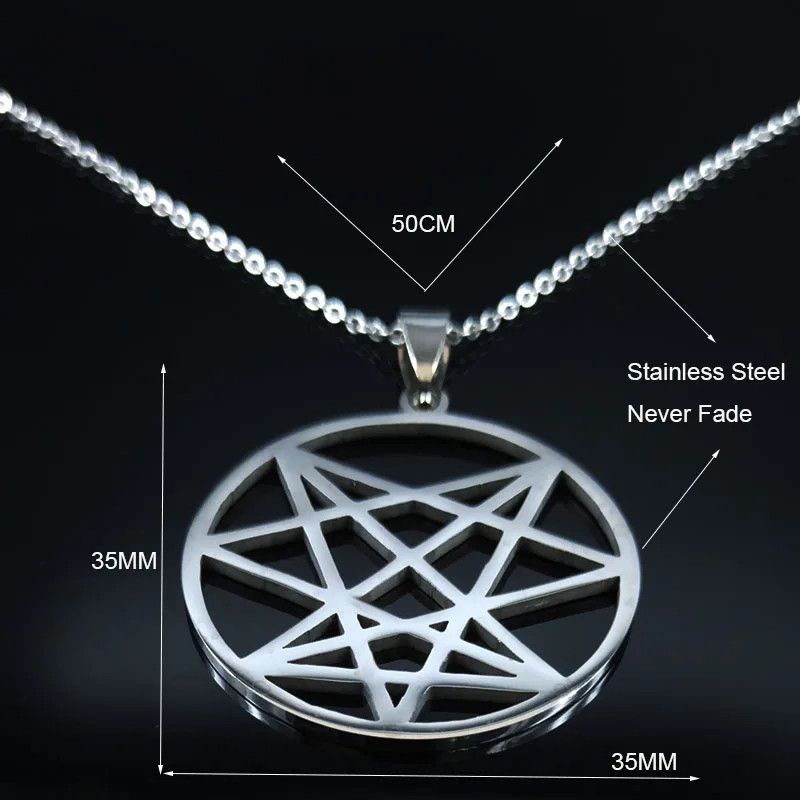 Jewelry Nine Angles Satan Hidden Pendant Necklace Emblem Talisman Size ONE SIZE - 5 Thumbnail