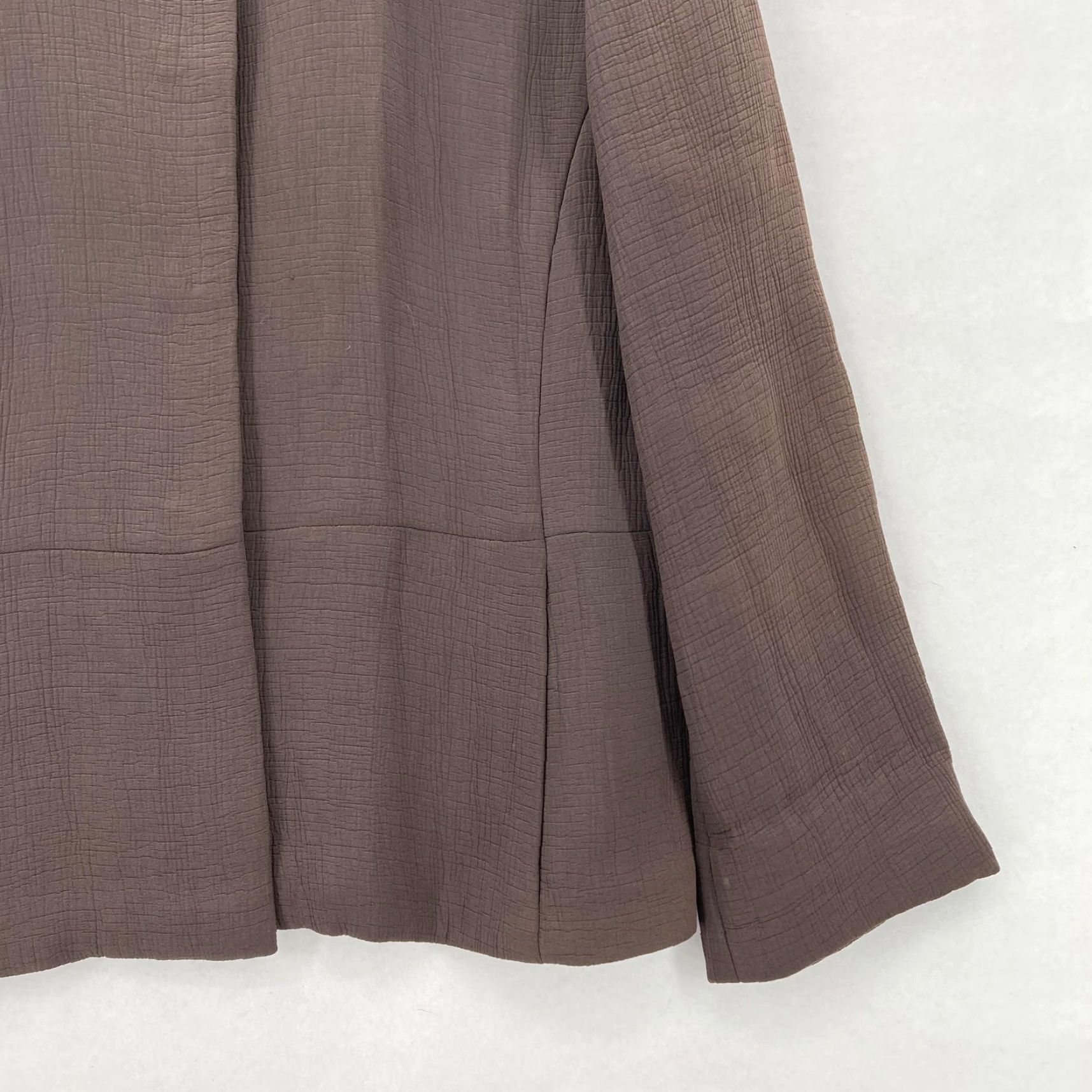 Eileen Fisher Eileen Fisher Jacket Small Brown Rayon Silk Blend Textured Button Up Blazer Womens Size S / US 4 / IT 40 - 3 Thumbnail