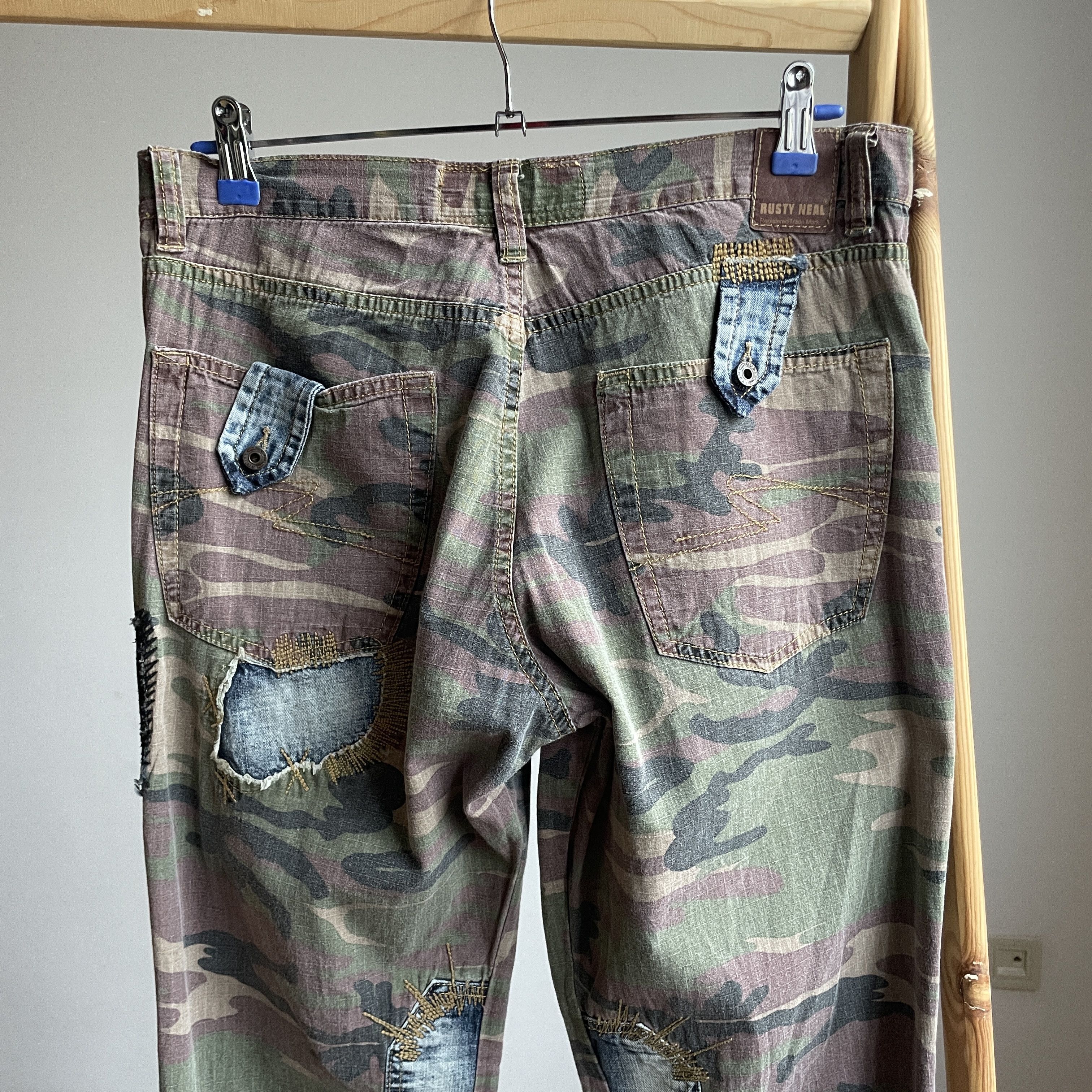 Vintage Rusty Neal Vintage Hybrid Camo/Denim Pants Size 33x34 Size US 33 - 4 Thumbnail