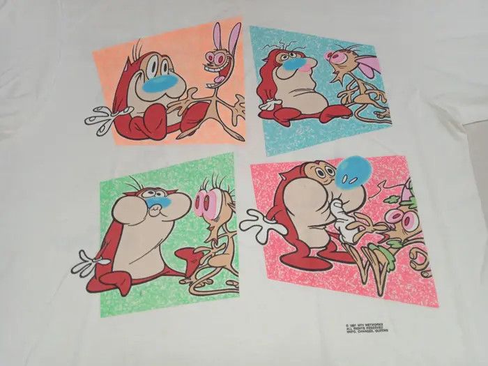 Vintage Vintage single stitch 90s Ren&Stimpy 1991 T Shirt Size US XL / EU 56 / 4 - 3 Thumbnail