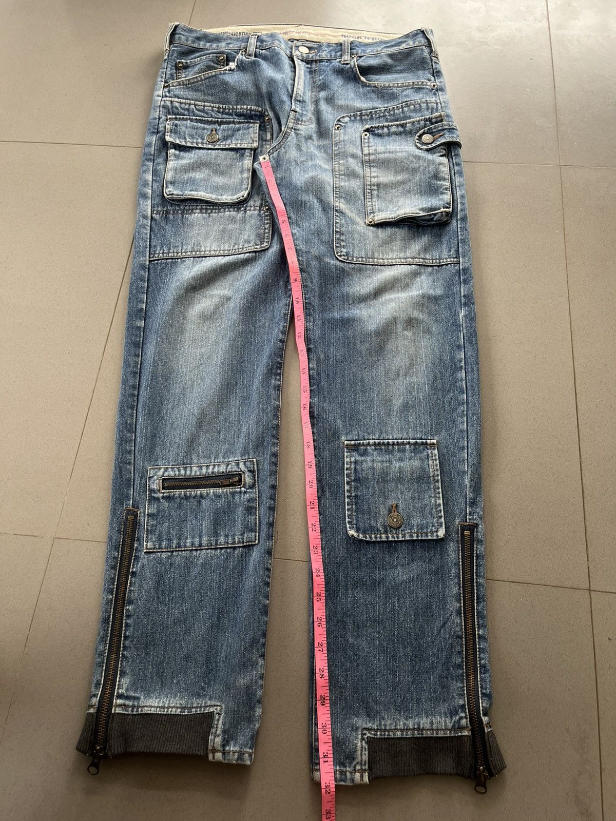 PPFM JAPANESE PPFM BONDAGE MULTI POCKET ZIPPER DENIM PANTS Size US 32 / EU 48 - 14 Thumbnail