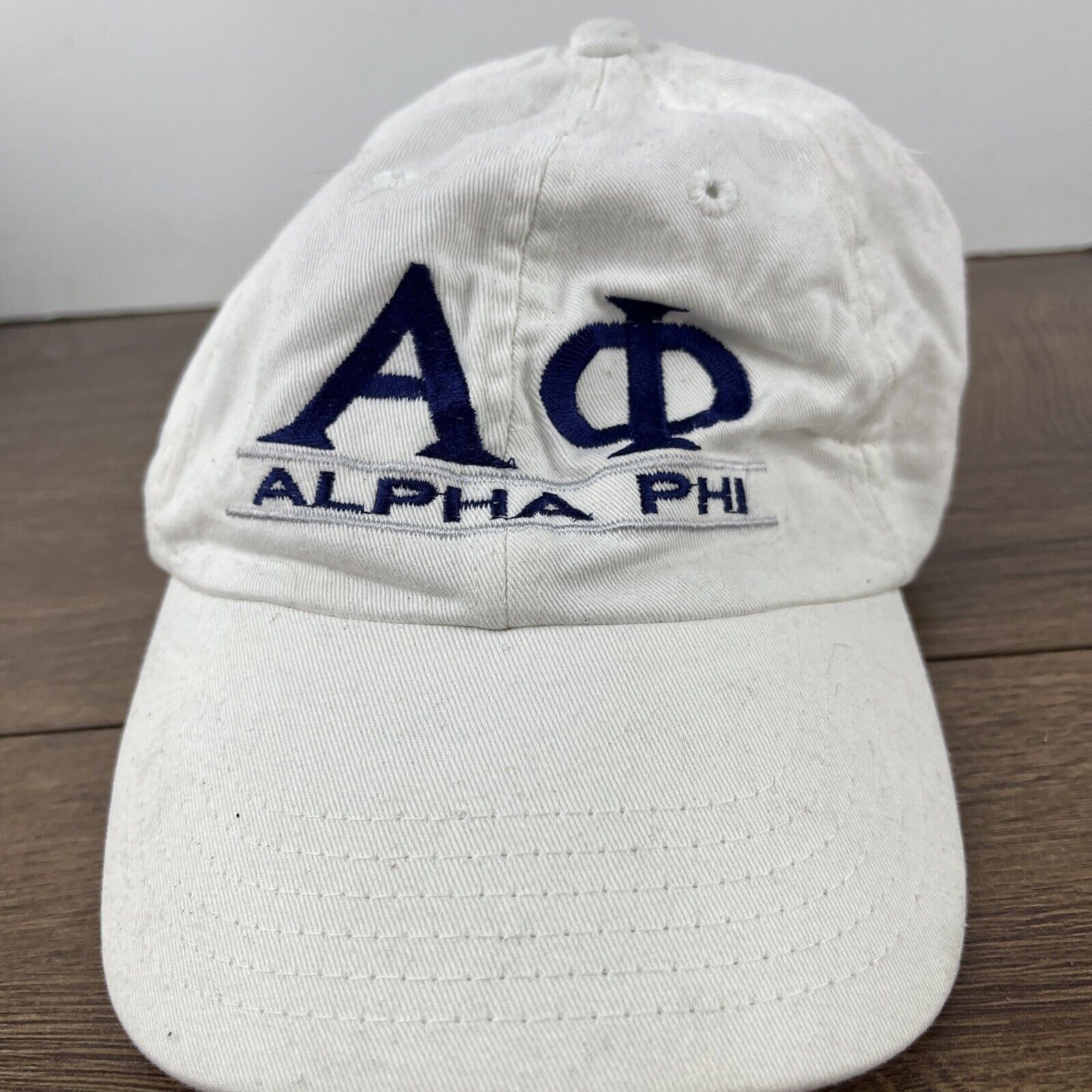 Other Alphi Phi Hat White Hat Adjustable Adult Size Hat White Cap Size ONE SIZE - 5 Thumbnail