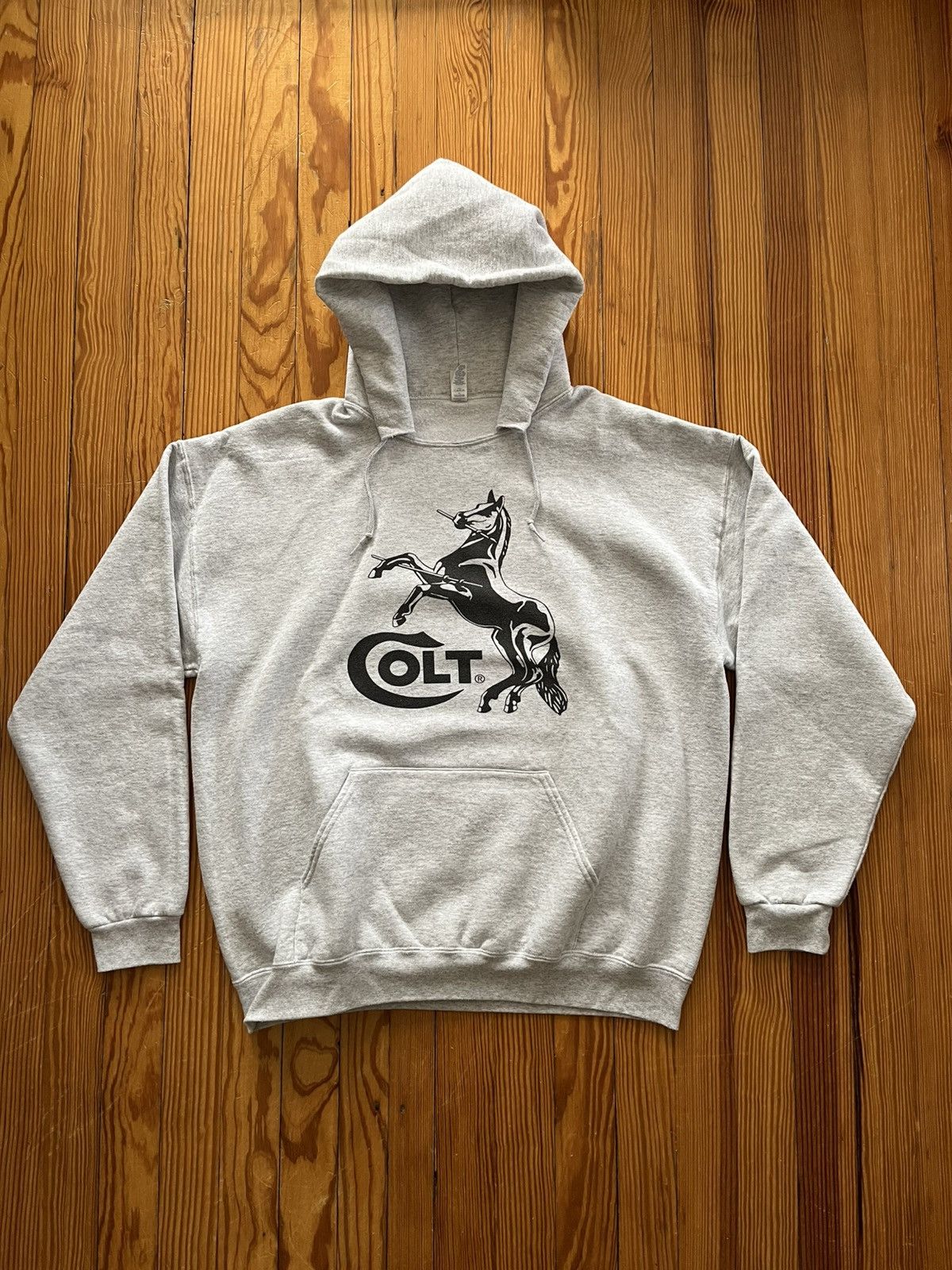 Vintage Vintage Colt Guns Thrashed Distressed Hoodie Heather Grey Size US XL / EU 56 / 4 - 1 Thumbnail