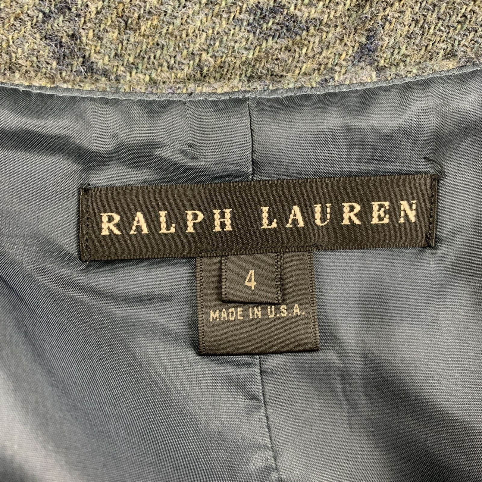 Ralph Lauren Size 4 Blue Grey Wool Paisley Pencil Below Knee Skirt Size 27" / US 4 / IT 40 - 4 Thumbnail