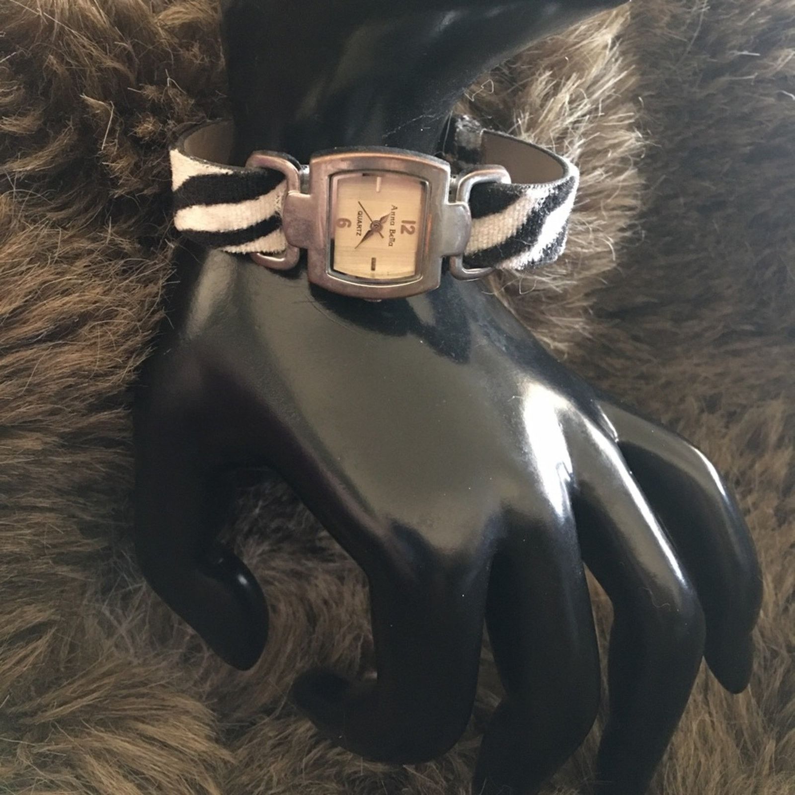 Jewelry Ladies Anna Bella zebra print band silver watch Size ONE SIZE - 3 Thumbnail