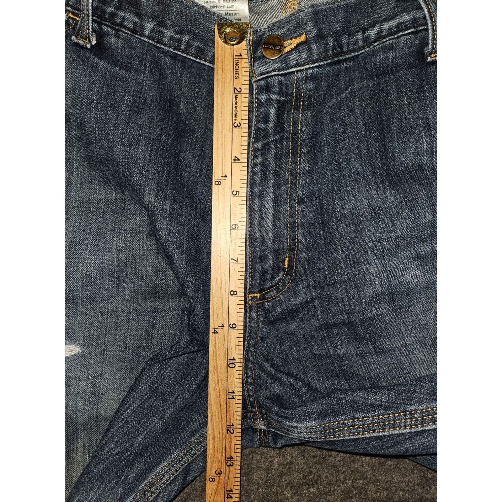 Carhartt Carhartt Jeans Men 36x31 Distressed Blue Carpenter Denim Straight Relaxed Mid Rise 90s USA Logo Size US 36 / EU 52 - 5 Thumbnail