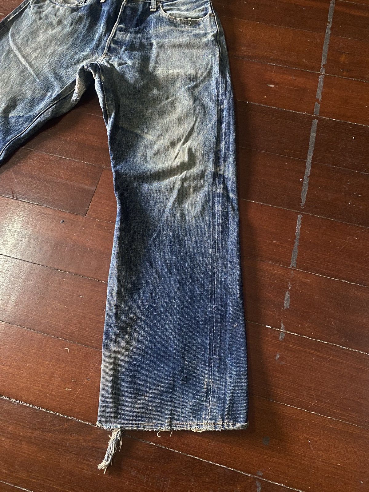 Vintage DENIME JAPAN Vintage Honeycomb Rusty distressed rework B1 Size US 31 - 3 Thumbnail