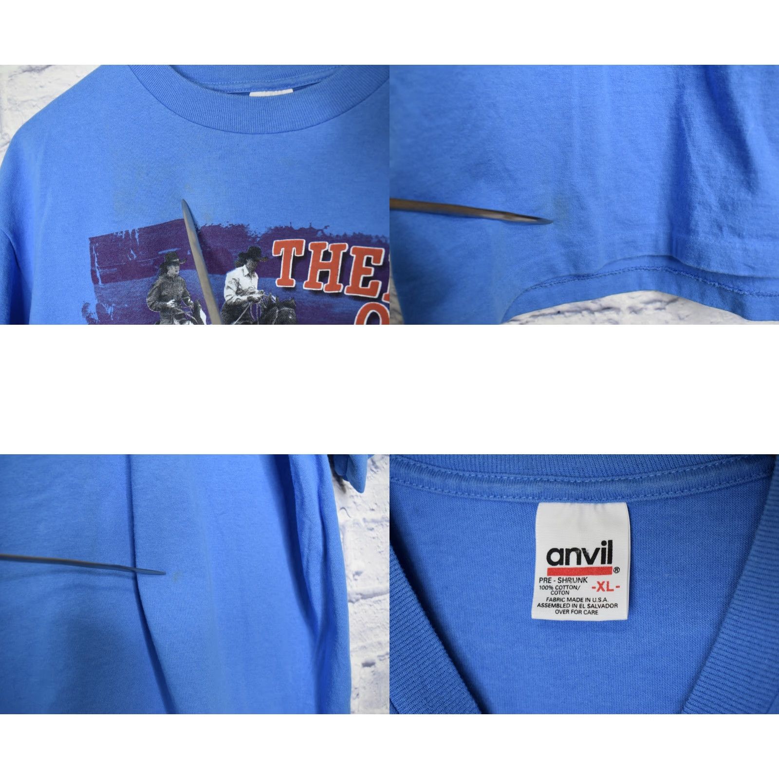 Anvil VINTAGE Anvil Western T-Shirt Cowgirl Horse Riding Womens Medium Blue Shirt Size M / US 6-8 / IT 42-44 - 8 Thumbnail