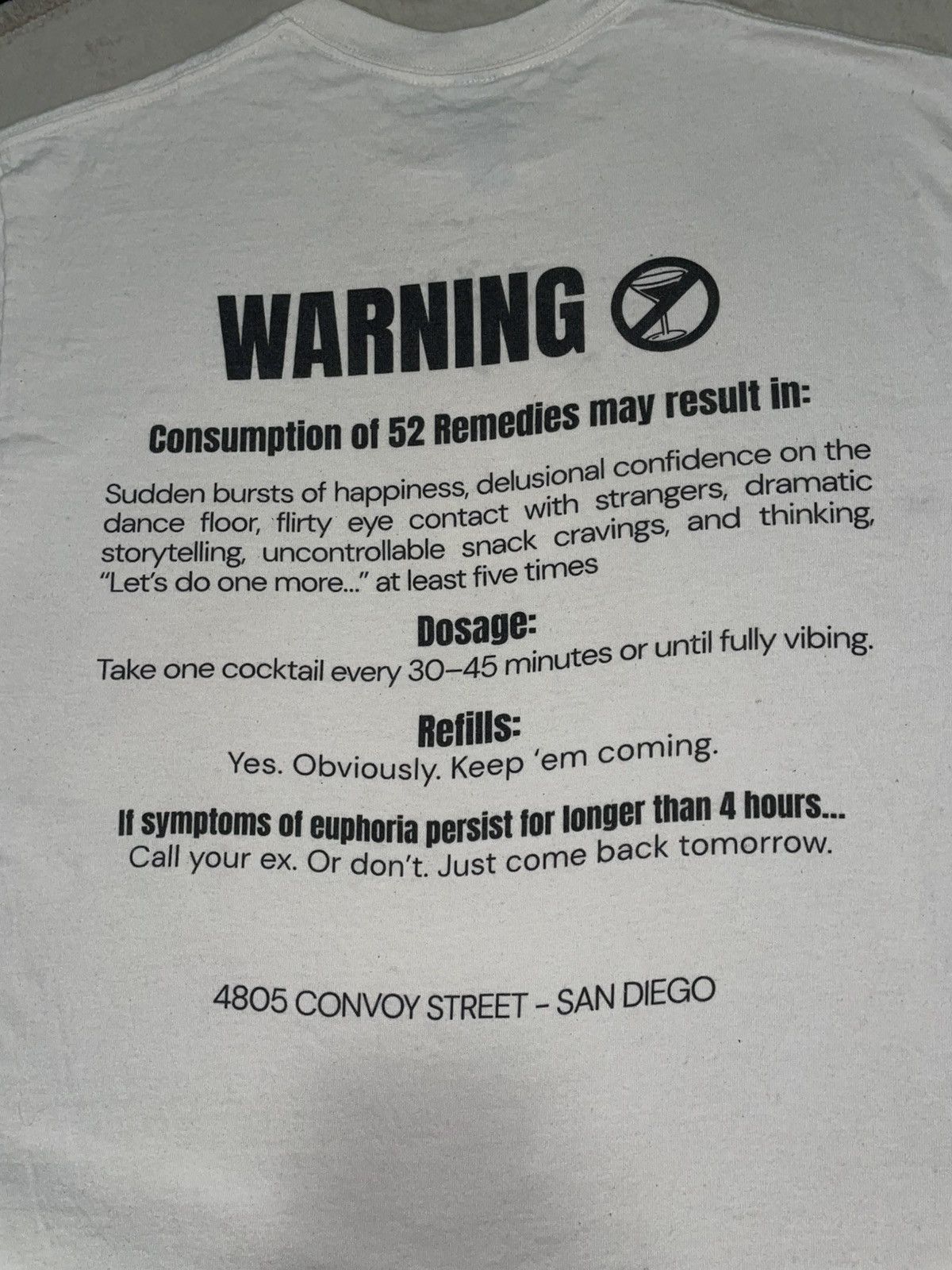 Other 52 Remedies San Diego Bar Tee – RX-52 Warning Graphic Shirt Size US XXS / EU 40 - 2 Thumbnail