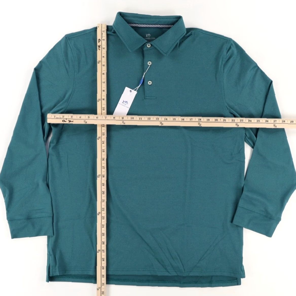 Southern Tide Southern Tide Belfair Perf Stretch Long Sleeve Polo Shirt Green Men's XL Size US XL / EU 56 / 4 - 3 Thumbnail