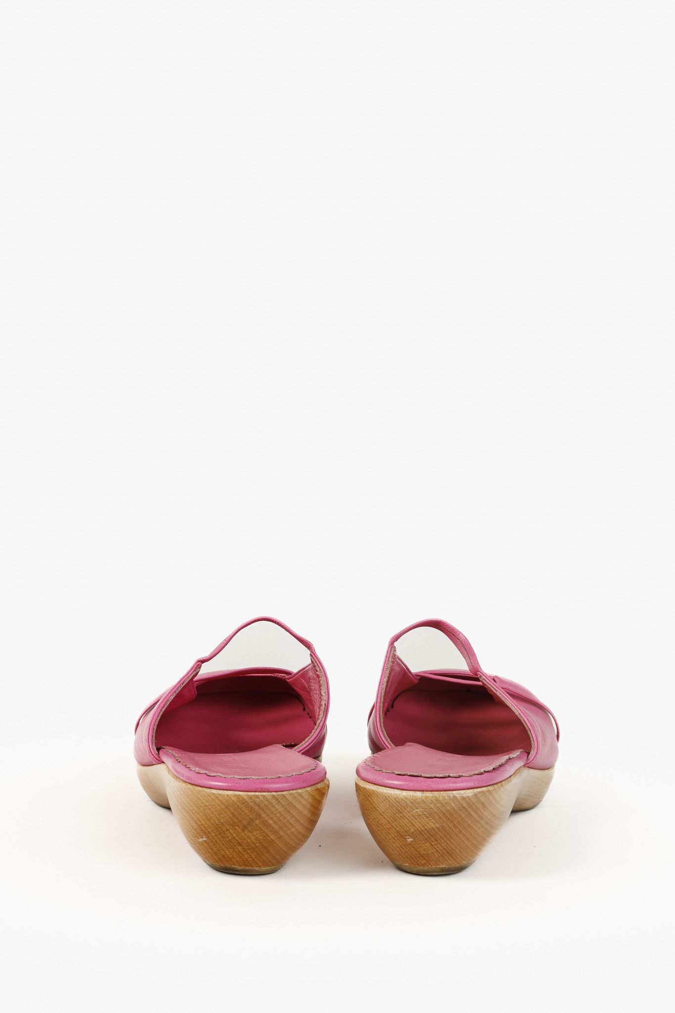 Marni Marni Fuchsia Leather Clog Size US 7 / IT 37 - 3 Thumbnail