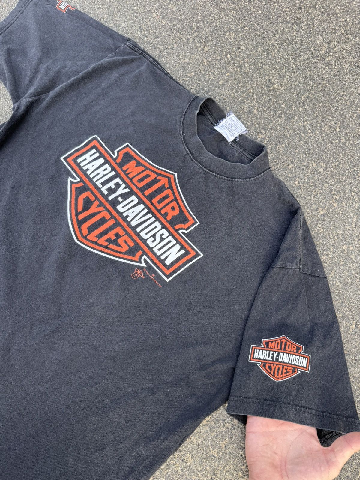 Harley Davidson 1987 Harley Davidson Vintage Tee Holoubek Choppers 90s 3D Size US XL / EU 56 / 4 - 7 Thumbnail